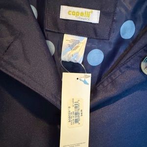 New baby blue rain trench coat